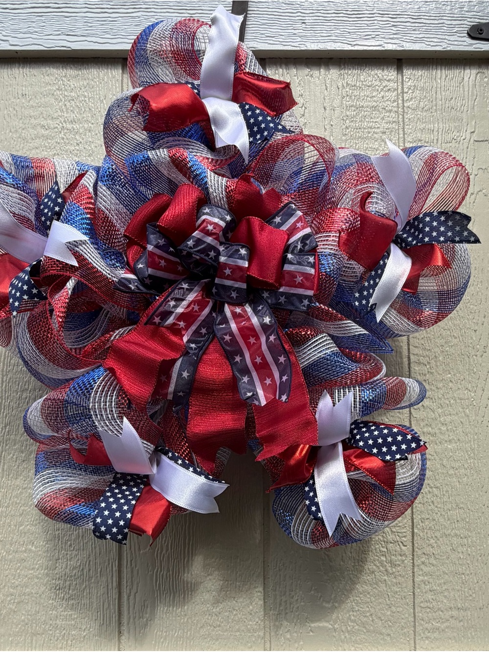 Patriotic Red, White & Blue Decorative Wreath - Home Accents